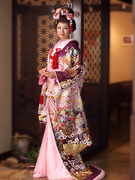 色打掛　古代紫の格調高い打ち掛け