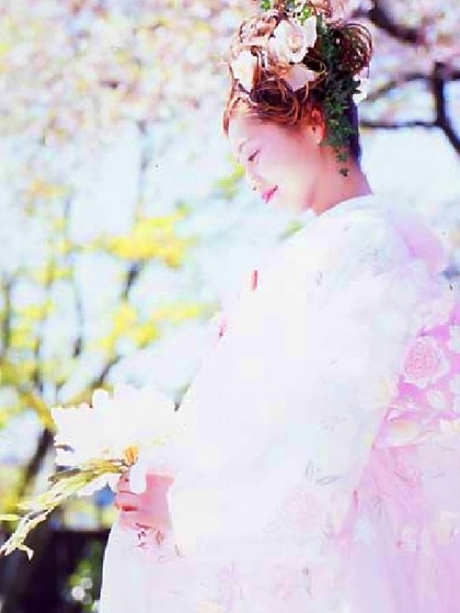 オーガンジィの色打掛　ピンク