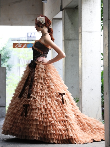 ショコラカラーのカクテルドレス 【マルサラMarsala】