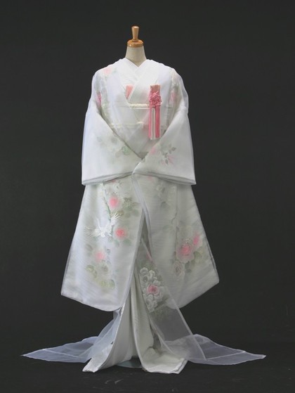 白無垢　オーガンジィの打掛 透ける色打掛