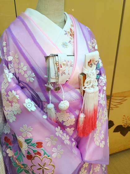 オーガンジーの打掛 さくら 丸紋【彩衣／さいごろも】