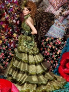 カラードレス　グリーン　カクテルドレス写真