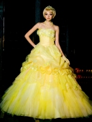 カラードレス　イエロー チュール