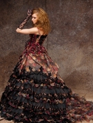 カラードレス ゴシック調 ブラウン