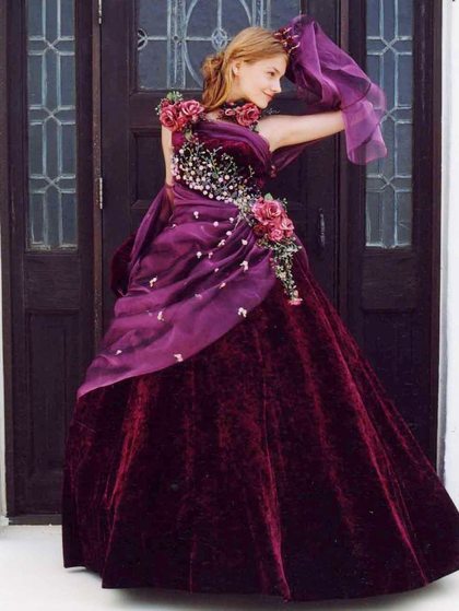 カラードレス　ベルベット ベロア （冬ドレス） 紫