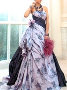 カラードレス ラベンダー ウエストを細くバランスよくみせるドレス migri