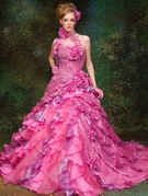 カラードレス　ラベンダーフリル