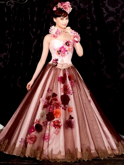 カラードレス ピンク　チュール　Musee de Aya（ミュゼドゥアヤ）