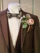 新郎レンタル タキシード ブラウン スリムフィット