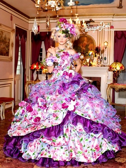 カラードレス　パープル　シュガーケイの色ドレス