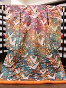 色打掛 引泊エメラルド慶賀飛翔鶴 宝尽紋 大阪丸福衣装