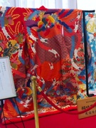 色打掛 桐竹鳳凰麒麟文（きりたけほうおうきりんもん）総絵羽模様 赤