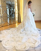 ウエディングドレス ふわふわロングトレーンの２WAYドレス 大阪・滋賀･岐阜店