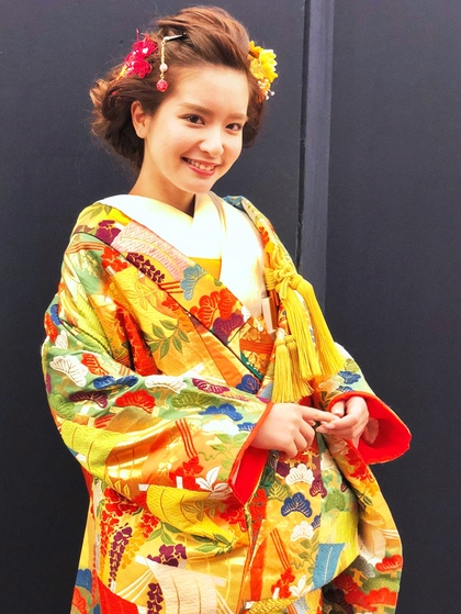 色打掛 赤以外 黄櫨染（こうろぜん）ミックスカラー 関西花嫁