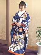 色打掛 ネイビー 紺地