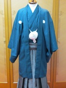 男紋付羽織袴 カラーバリエーション（新郎衣裳・成人式男子着物）青・ピンク・グレー