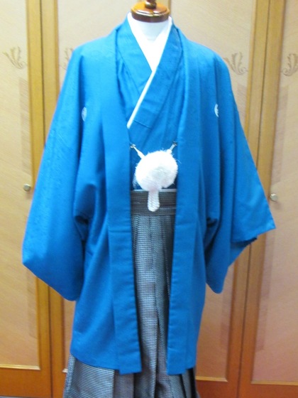 男紋付羽織袴 カラーバリエーション（新郎衣裳・成人式男子着物）赤・青・紺色 ぐんじょう色