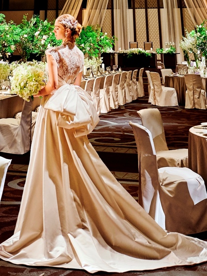 ウエディングドレス シルクサテン 