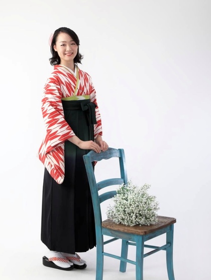 卒業式 着物 矢絣（やがすり）袴 レンタル 写真撮影 大阪 豊中 丸福衣裳店