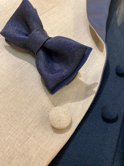 タキシード ベージュ×クラシックブルー新作衣裳ナチュラルウエディング アースカラー