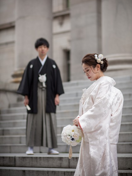 和装前撮り 白無垢赤フキ 大阪