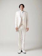 新郎タキシード 脚長効果抜群のホワイト モーニングコート