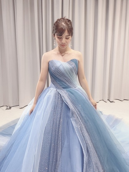 Kiyoko Hata キヨコハタ 新作カラードレス ブルーグレー カラードレス レンタル レンタルドレスショップ Sposa Blanca スポサブランカ