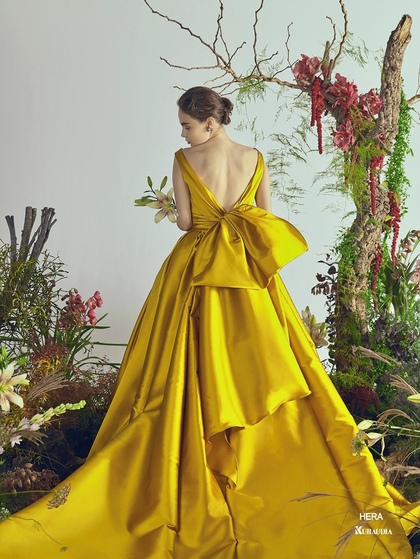 Irida maison イリーダメゾン HERA カラードレス マスタードイエロー