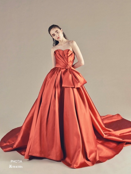 Irida maison イリーダメゾン PHOTIA カラードレス テラコッタ オレンジ