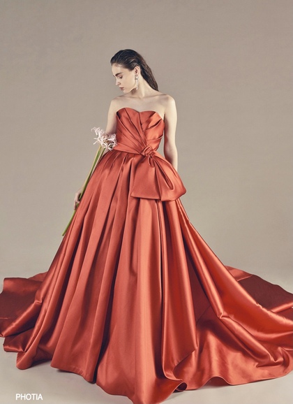 Irida maison イリーダメゾン PHOTIA カラードレス テラコッタ オレンジ