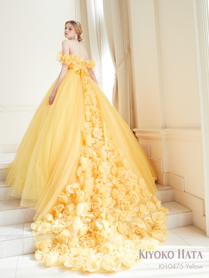 キヨコハタ カラードレス イエロー （袖取り外し可）