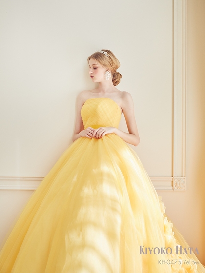キヨコハタ カラードレス イエロー （袖取り外し可）