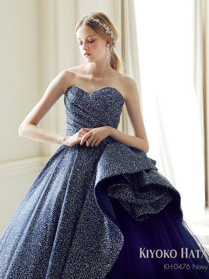 キヨコハタ カラードレス ネイビー（グリッター）