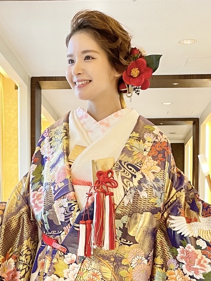 花嫁和装 色打掛 パープル 紫 藤色 