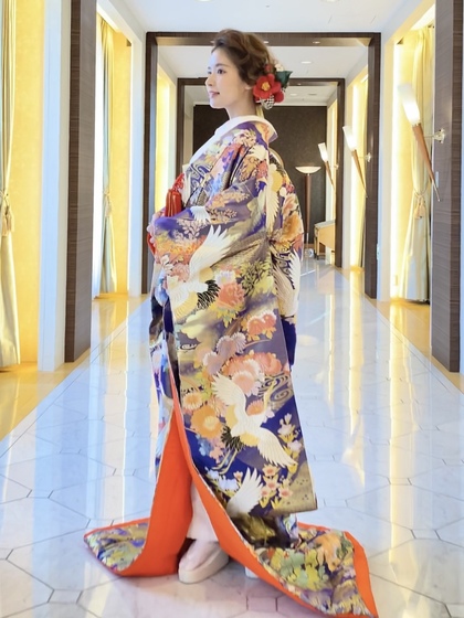 花嫁和装 色打掛 パープル 紫 藤色 