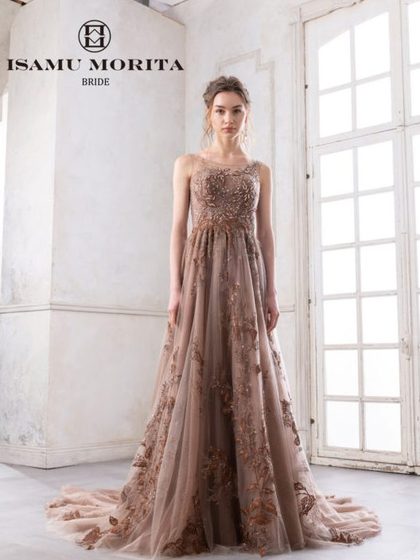 カラードレス ブラウン 新作イサムモリタ