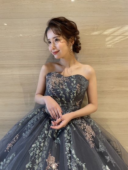 Lulu felice(ルル・フェリーチェ) グレー カラードレス