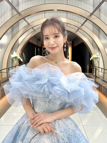 新作キヨコハタ カラードレス ブルー 宝石ドレス