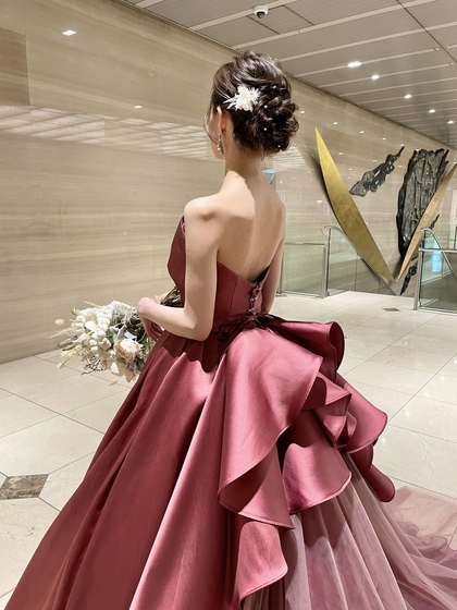 JILLSTUARTローズピンクカラードレス