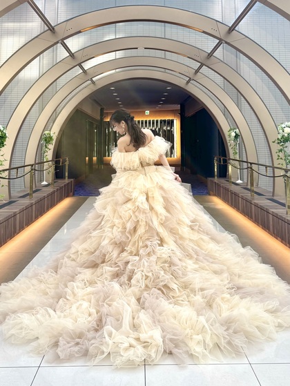 TSUTSUI SACHIKO（サチコツツイ）ベージュカラードレス