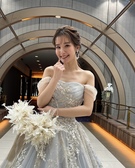 Lulu felice くすみブルーグレードレス