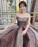 KIYOKOHATA ブラウンフリルグリッター